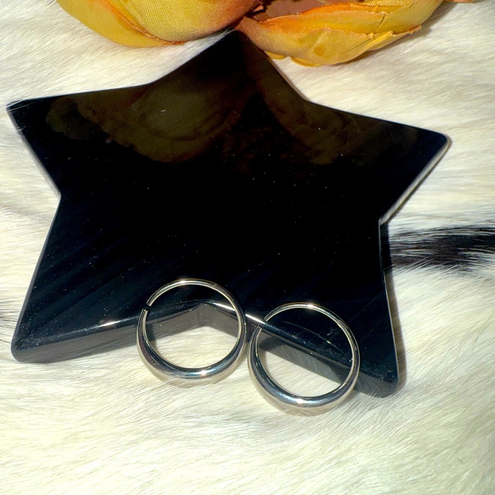 New Sterling Silver 925 Hoop Earrings crescent moon light dainty gift boho fairy